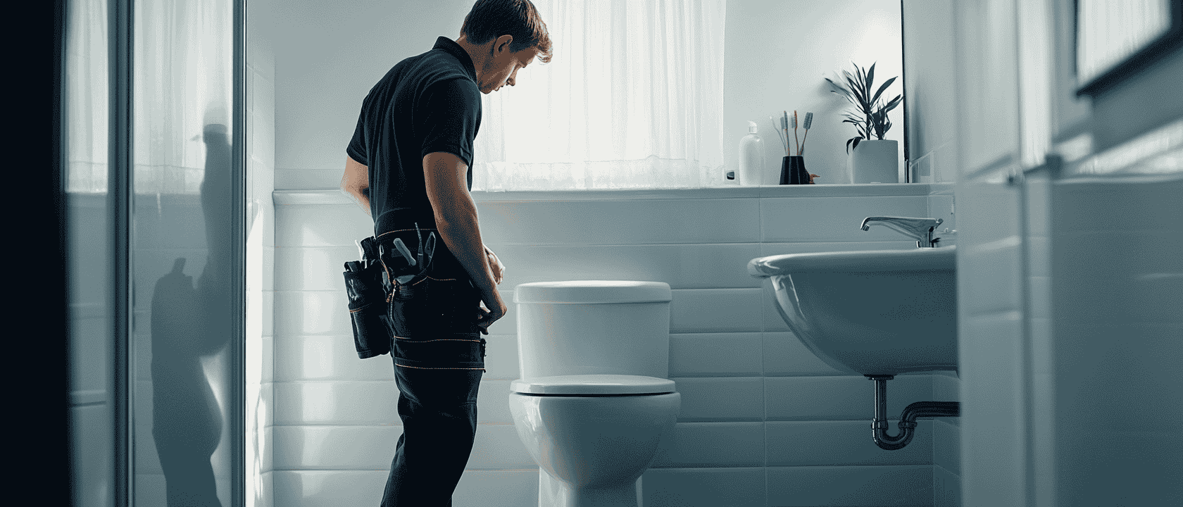 plumber working on saniflo