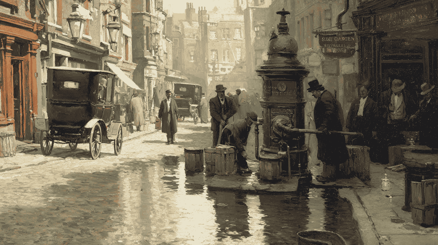 image illustrating the early days of plumbing in london